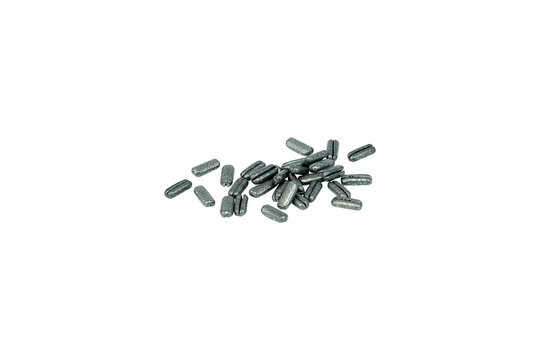 Lead Fishing Sinkers Set Isolated on White Background Assorted Fishing Weights Tackle Accessory