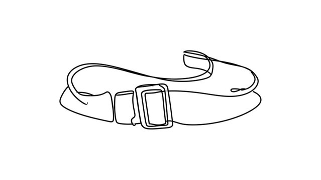Simple belt buckle illustration white background.