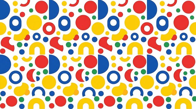 Colorful geometric abstract pattern with primary color shapes