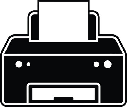 Office Printer Paper Printing Machine Icon Vector Silhouette Illustration Design