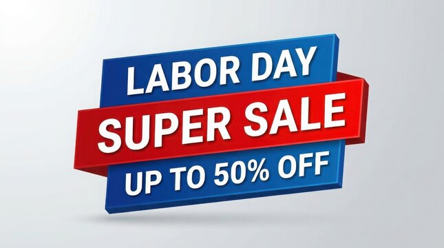 Usa labor day super sale up to 50 off promotional banner for holiday deals