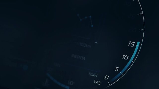 Car dashboard digital display showing engine RPM changing
