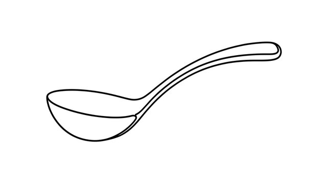 Simple spoon illustration on white background.