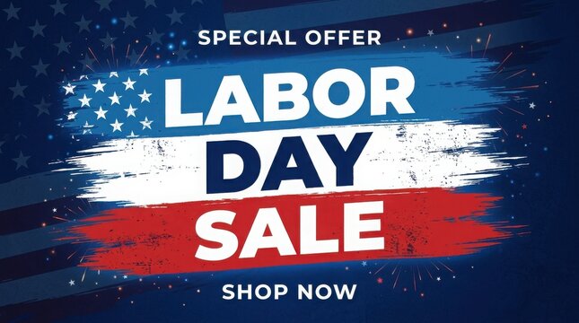Usa labor day sale banner patriotic discounts special offers for september