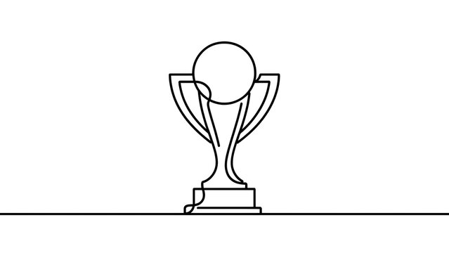 Trophy cup icon on white background.