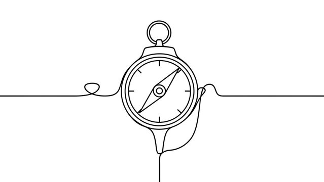 Vintage compass drawing on white background.