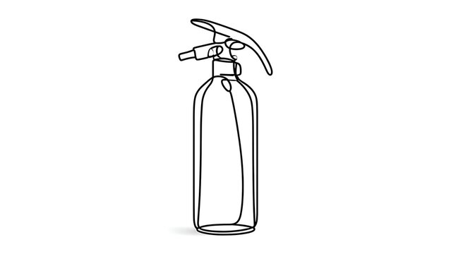 Vintage siphon bottle illustration white background.
