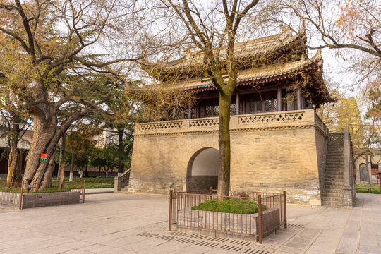 Bai Yi Ge Hall in Small Wild Goose Pagoda in Xi'an, China.