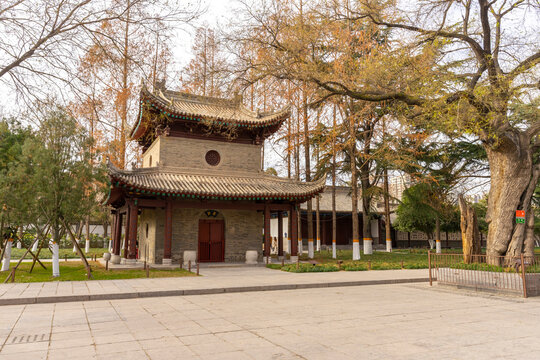 Bai Yi Ge Hall in Small Wild Goose Pagoda in Xi'an, China.