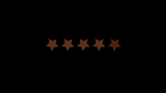 Video animation of a fictional website showing a mouse cursor clicking on a 1- to 5-star rating. Business concept for online star ratings.