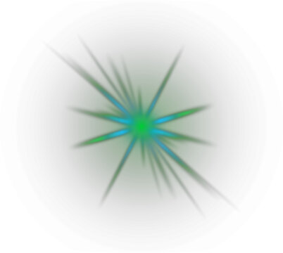 Lens flare effect overlay design elements on a transparent background.