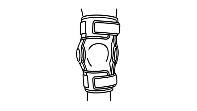 Knee brace illustration on white background.