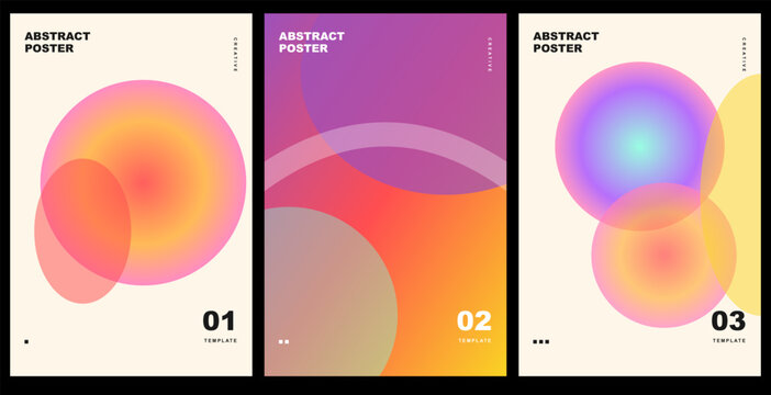 Abstract poster design with soft circular shapes and vibrant gradient colors, modern minimalist template for business or creative projects. Vector illustration.