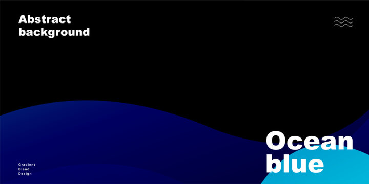 Abstract background with fluid blue gradient waves and dark space, modern design for web or print projects. Vector illustration.