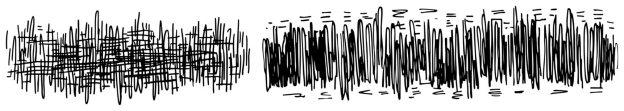 Scribbled grass texture and dense crosshatch pattern in hand drawn abstract style