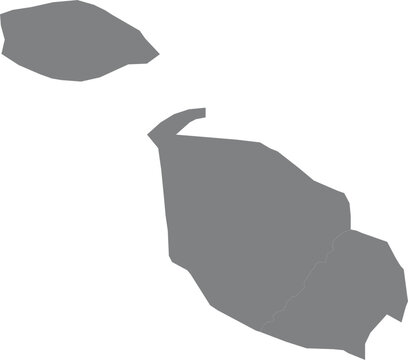 Simple grey silhouette map of malta isolated on a white background