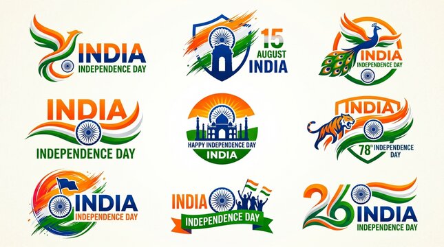 India Independence day, banner, poster and greeting card. 79 Year Anniversary Independence Day Logo