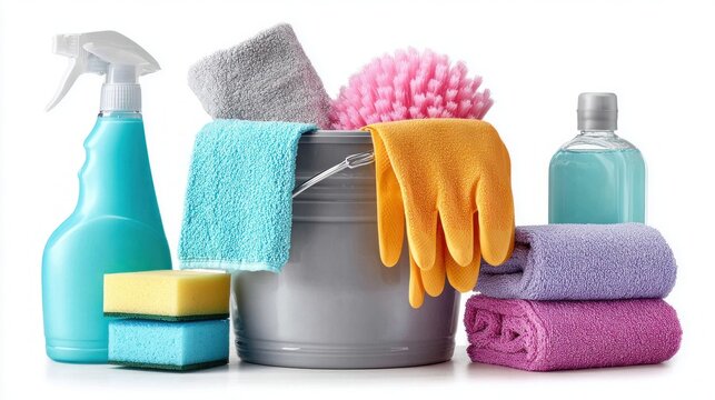 Essential cleaning tools and supplies for a spotless home