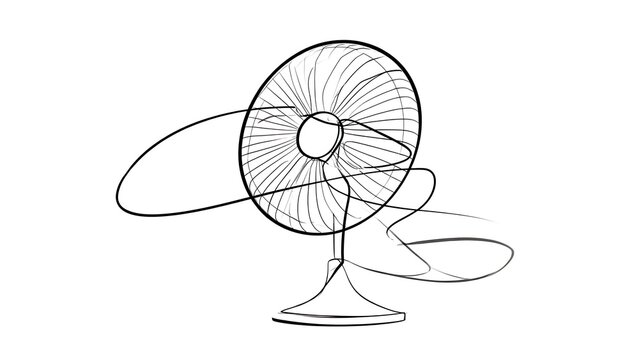 Vintage electric fan illustration on white background.
