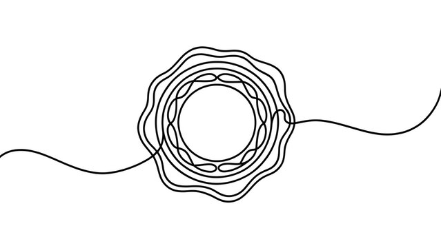 Abstract spiral line art on white background.