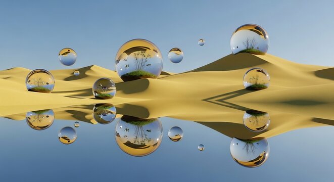 Desert mirage in liquid spheres