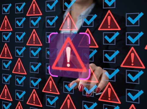 Warning Alert Sign of Security System