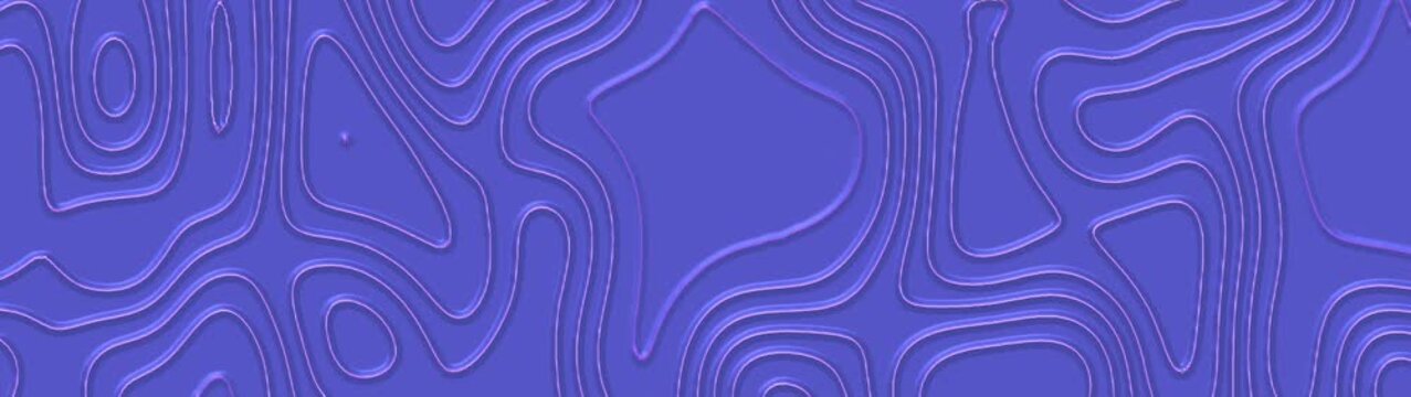 Abstract embossed violet background featuring layered topographic contour lines and organic flowing shapes. Modern minimalist composition with raised textures, monochromatic purple tones, and elegant 
