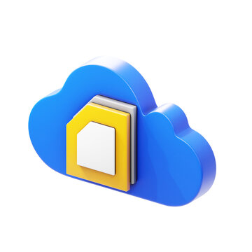 3d icon file sharing cloud