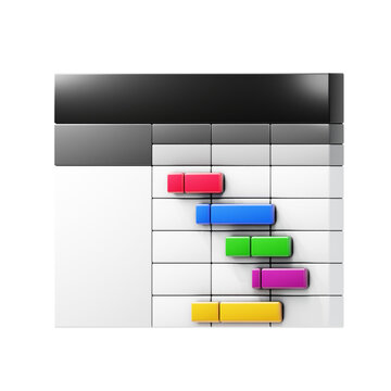 3d icon gantt chart