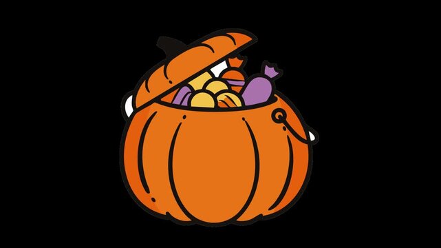 Halloween Pumpkin Candy Bucket Illustration