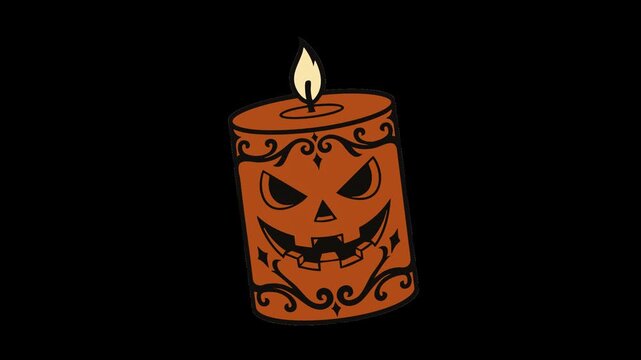 Halloween Pumpkin Candle Illustration
