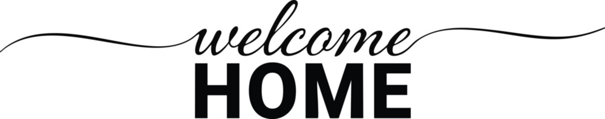Elegant 'welcome home' typography print for wall decor © sharmin
