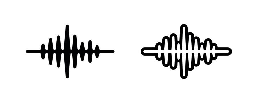 Sound Wave Audio Frequency Icon Set for Music Apps