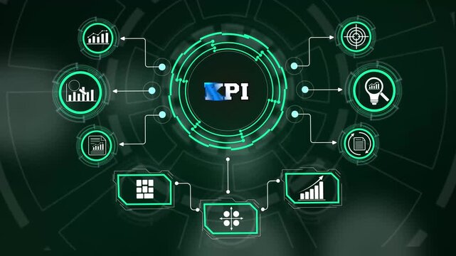 Kpi monitoring interface processing automated business execution pipelines and enterprise scale milestone values