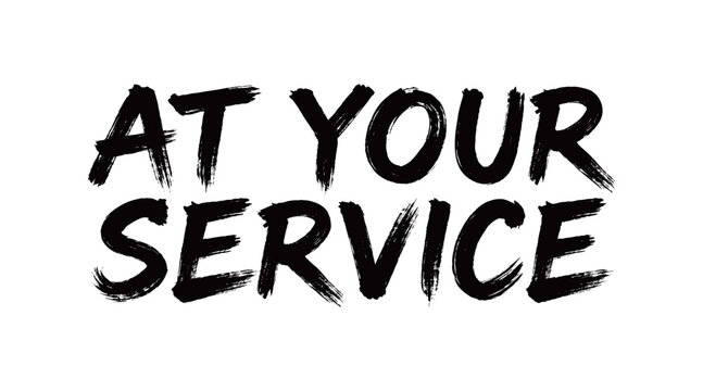 AT YOUR SERVICE Handwriting