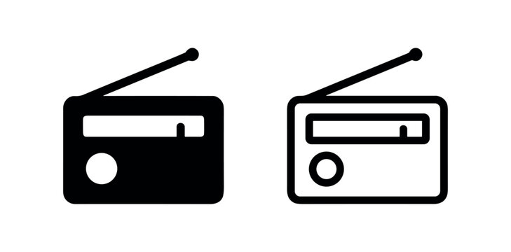 Portable transistor radio receiver icon