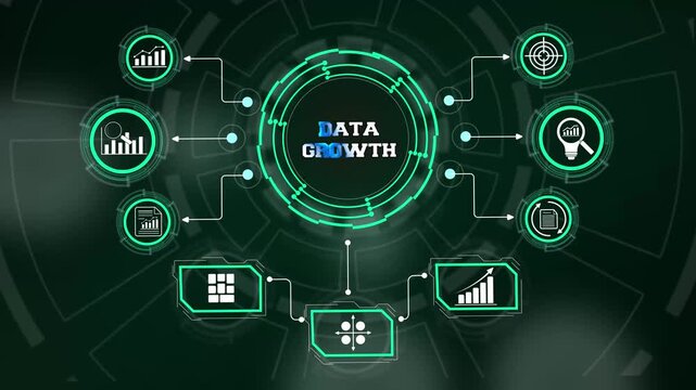 Data growth tracking dashboard evaluation corporate information volume gains and asset appreciation metrics