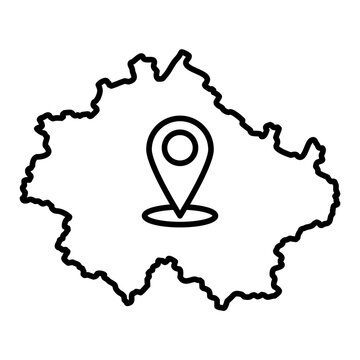 budapest city map with pin location line icon with editable stroke