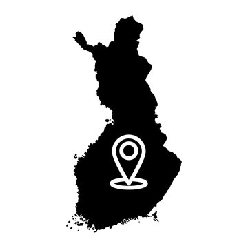 helsinki city map with pin location glyph icon