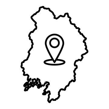 oslo city map with pin location line icon with editable stroke