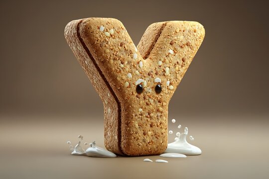 Y letter with the biscuit texture 