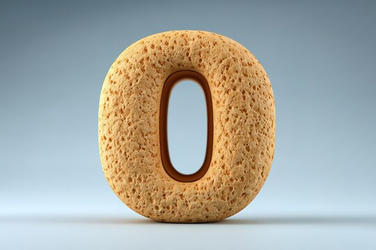 number O made of golden coins