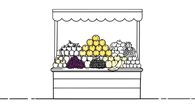 Cartoon bee hive with honeycombs and bees illustration.