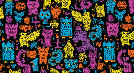 Fototapeta premium Vibrant seamless vector pattern background texture