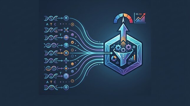 Genetic data processing and dna sequencing optimization concept