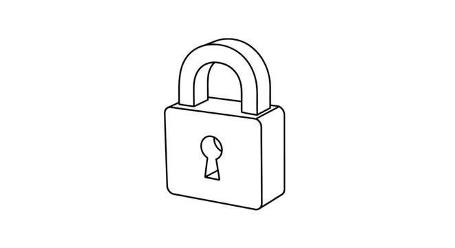 A simple line drawing of padlock.