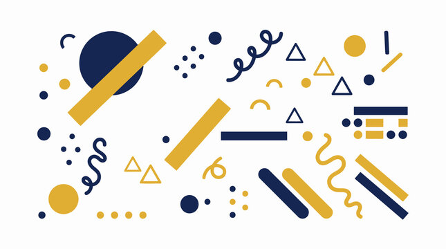 Modern abstract background with hand drawn doodle shapes and geometric elements in colors.