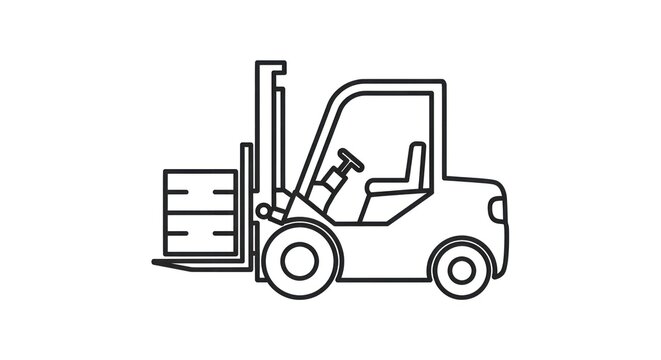 Forklift Truck Lifting Pallets Warehouse Equipment.