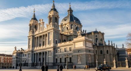 Obraz premium Almudena Cathedral Madrid Spain Historic Architecture.
