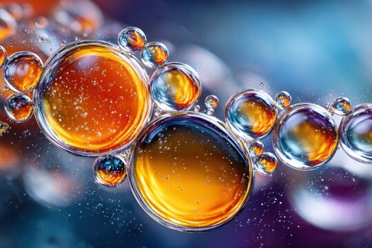 Colorful Oil Bubbles on a Gradient Background